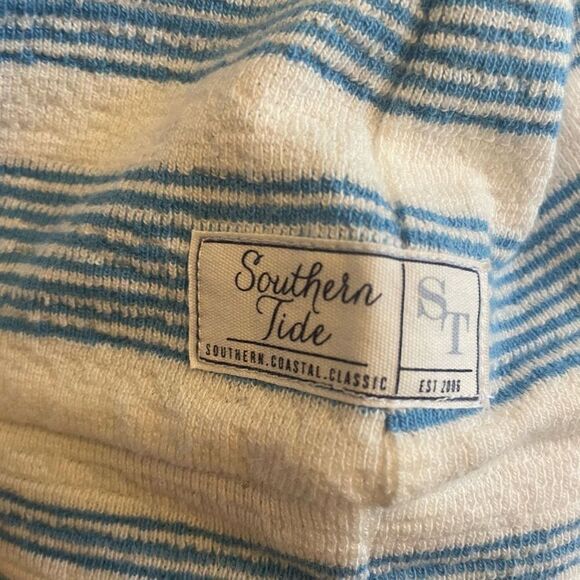Southern Tide Blue White Striped Cotton Striped Lana Top Sweatshirt Size Medium - Picture 3 of 6